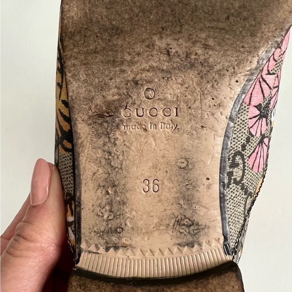 Gucci Monogram Bengal Print Slip on Loafer Slides Size 36 - Picture 4 of 10